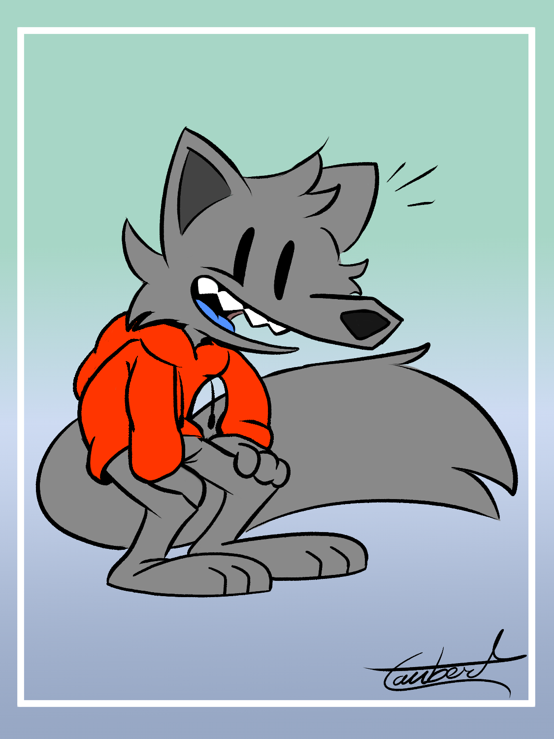 A picture of Jay the Wolf, my fursona!